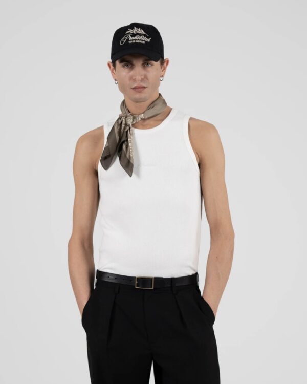 PROHIBITEDCamiseta"The Embroidery Tank Top"color blanco