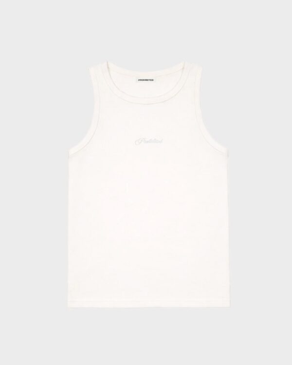PROHIBITEDCamiseta"The Embroidery Tank Top"color blanco