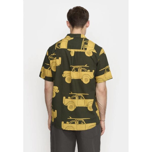 REVOLUTION Camisa "Terry Short-sleeved Cuban Shirt" estampado verde