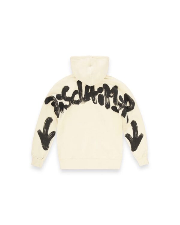 DISCLAIMERSudadera capucha logo trasero color crudo