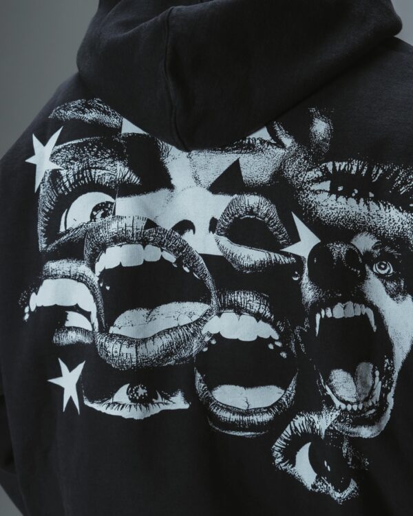 JACKERSudadera cremallera"Fearless Washed"color negro
