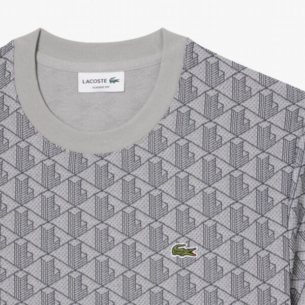 LACOSTECamiseta"Classic Fit Monogram Jacquard T-shirt"estampado gris