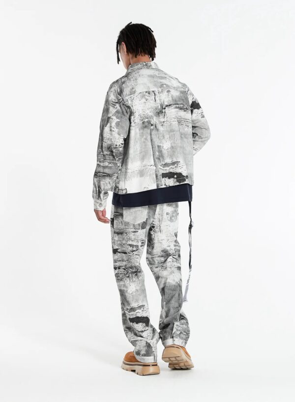 MOD WAVE MOVEMENTPantalon"Black Distressed Denim Pants Almond Blosso"color negro