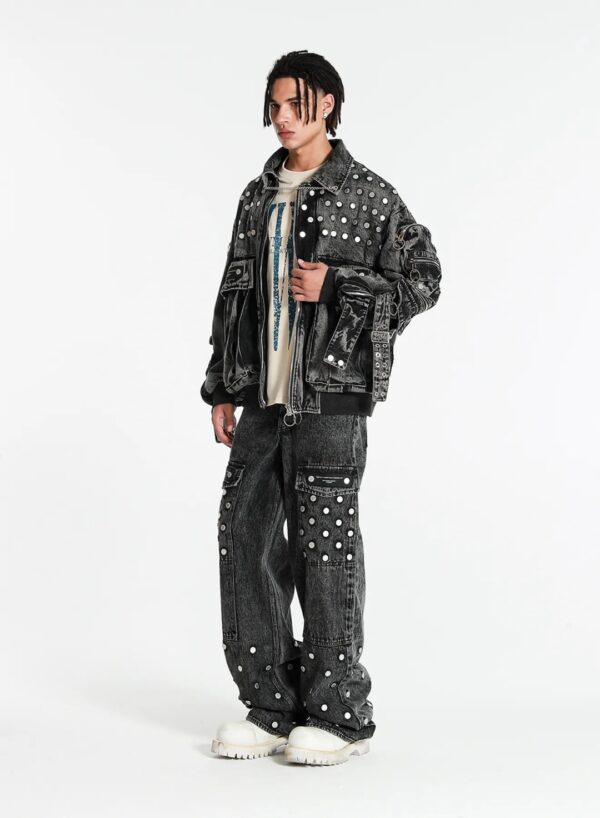 MOD WAVE MOVEMENTPantalon"Convertible Zip-Off Deconstructed Pan"color negro