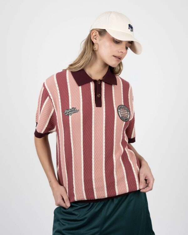 PROHIBITEDPolo"Court Knit Polo Green"color rojo