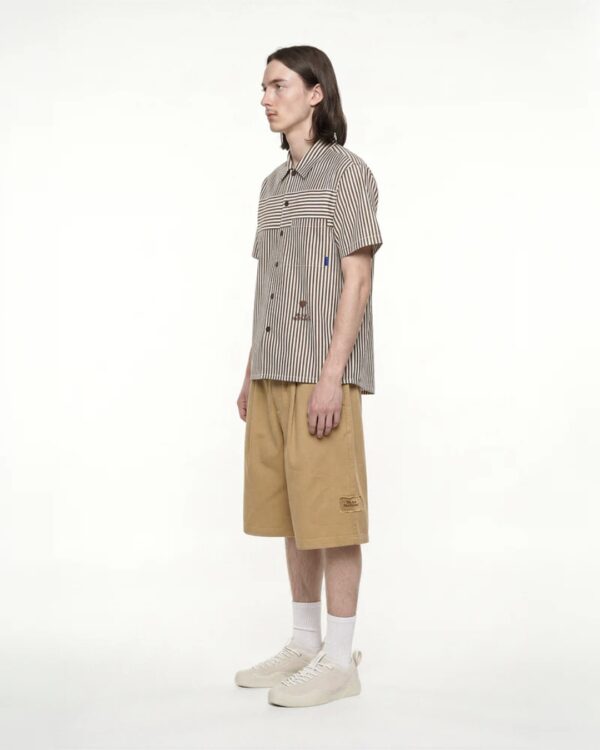 WE ARE NOT FRIENDSCamisa"Chokusen Shirt"rayas marron