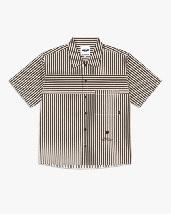 WE ARE NOT FRIENDSCamisa"Chokusen Shirt"rayas marron