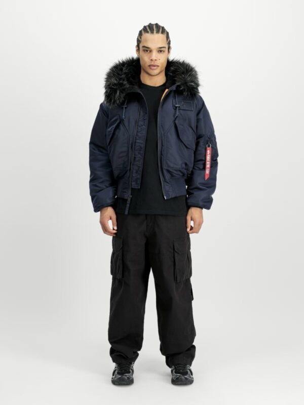 ALPHA INDUSTRIESBomber"45P Hooded Custom"color azul