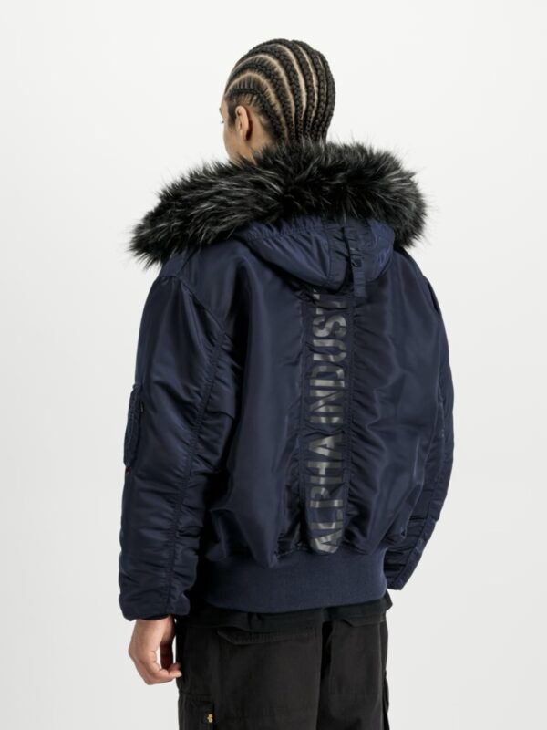 ALPHA INDUSTRIESBomber"45P Hooded Custom"color azul
