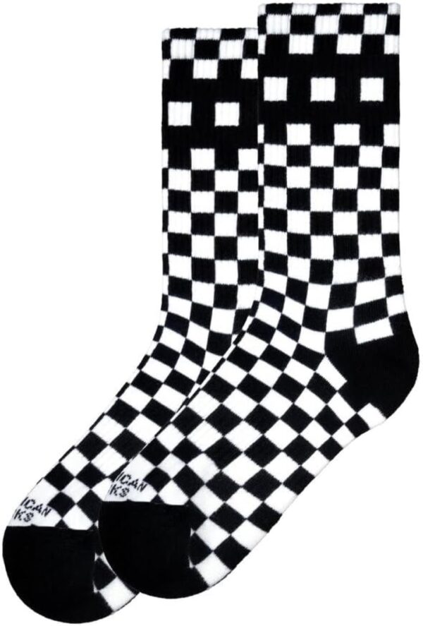 AMERICAN SOCKSCalcetines"Checkerboard B/W"miid high