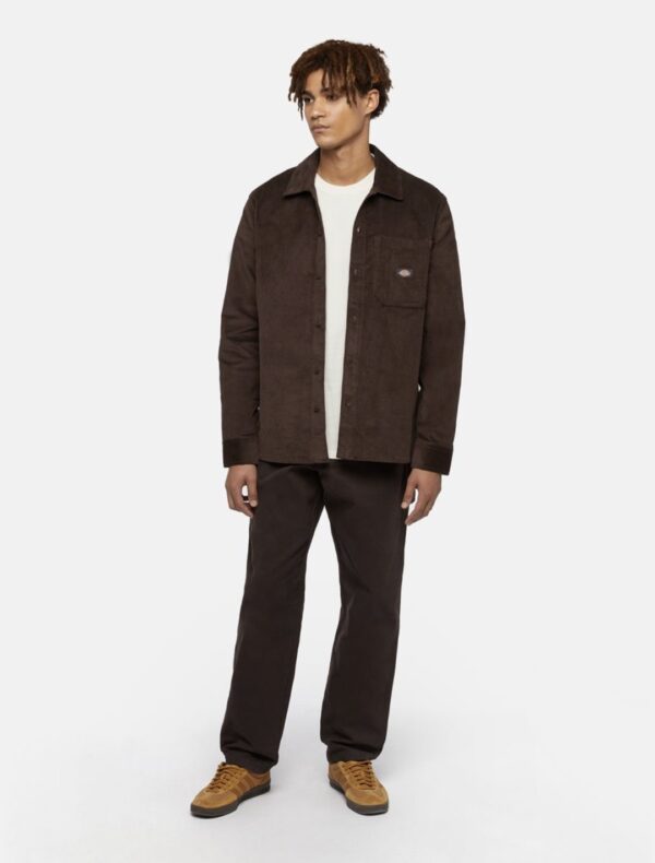DIKIES Camisa " CORDUROY SHIRT LS CHOCOLATE BROWN "