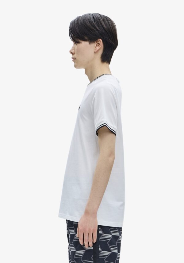 FRED PERRY Camiseta " Twin Tipped " color blanco