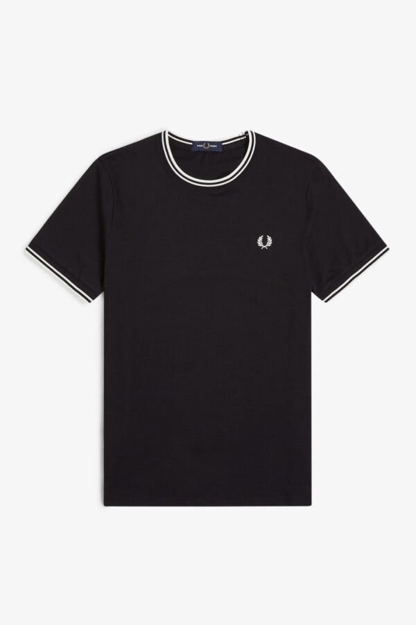 FRED PERRY Camiseta " Twin Tipped " color negro