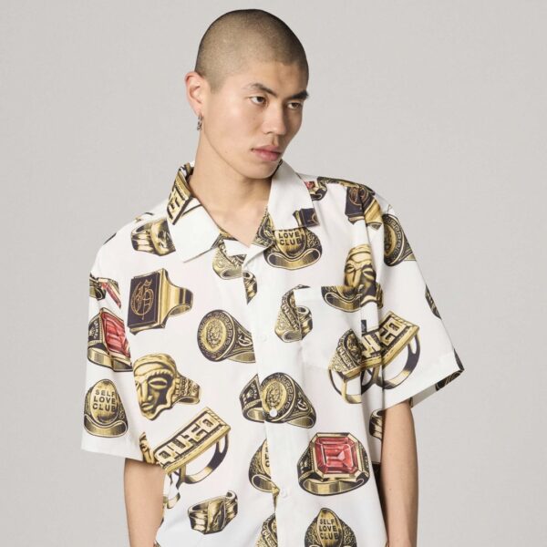 GRIMEYCamisa"THE OG TOUR BUTTON UP SHIRT"color blanco