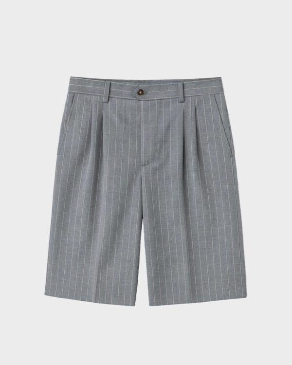 PROHIBITEDBermudas"Newport Pleated Shorts"color gris-blanco