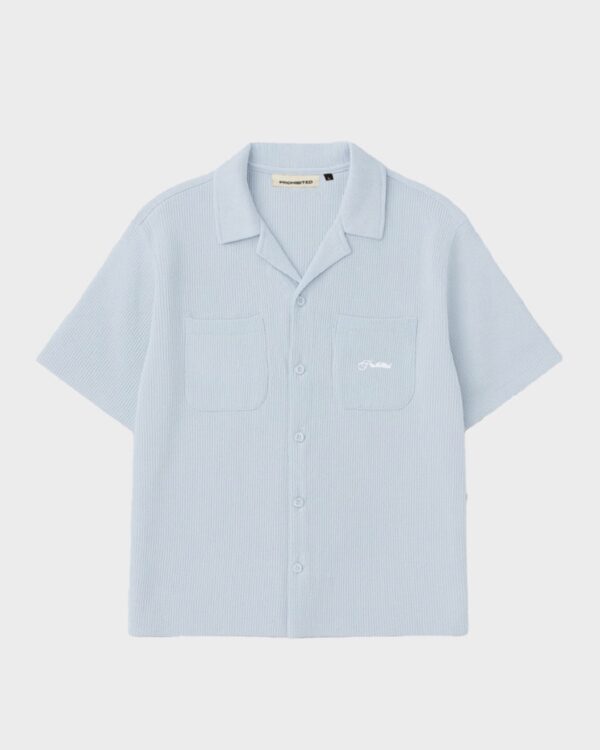 PROHIBITEDCamisa"Seaside Waffle Shirt Sky"color celeste
