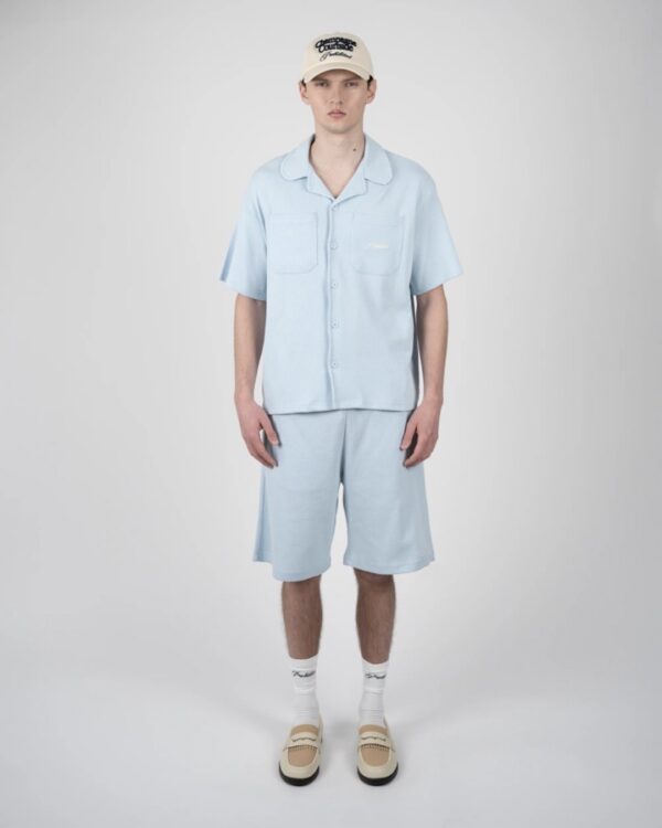PROHIBITEDBermudas"Seaside Waffle Shorts"color celeste