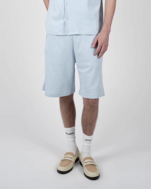 PROHIBITEDBermudas"Seaside Waffle Shorts"color celeste