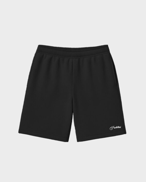 PROHIBITEDBermudas"Seaside Waffle Shorts"color negro