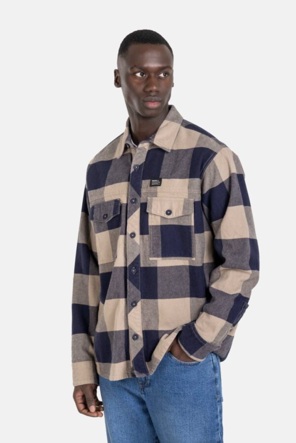 REELLSobrecamisa"Freeman Shirt"cuadros marino-beige