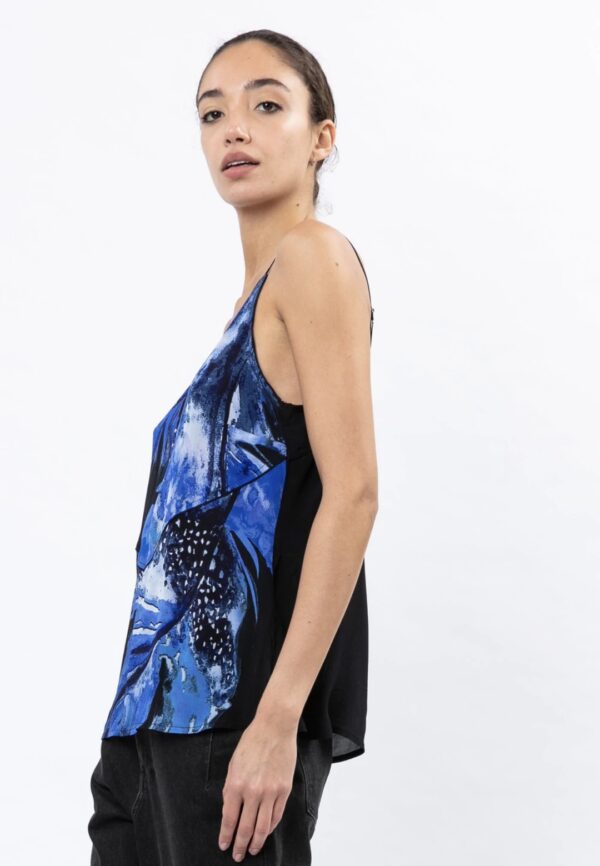 RELIGION Top " Beryl " estampado azul