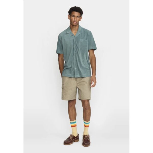 REVOLUTION Camisa "Terry Short-sleeved Cuban Shirt" color azul