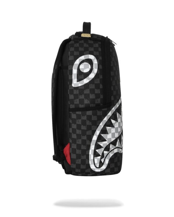 SPRAYGROUNDMochila"BLACK AND WHITE DRIP CHECK SHARK BACKPACK"