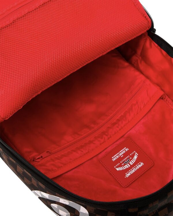 SPRAYGROUNDMochila"BROWN AND CREAM DRIP CHECK SHARK BACKPACK"