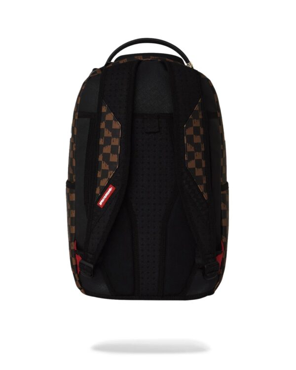 SPRAYGROUNDMochila"BROWN AND CREAM DRIP CHECK SHARK BACKPACK"