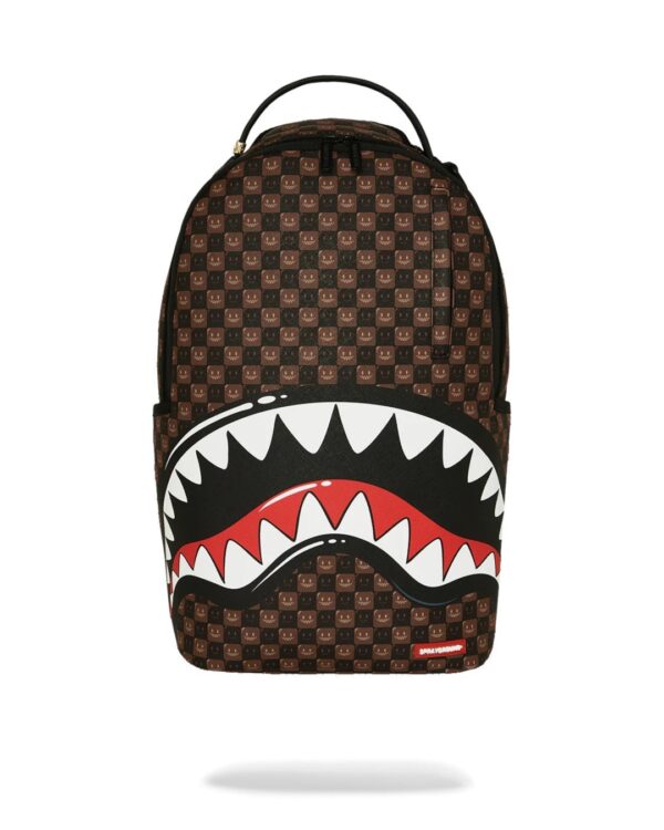 SPRAYGROUNDMochila"SHARKS IN PARIS WTF BUBBLE BROWN CHECK BACKPACK"
