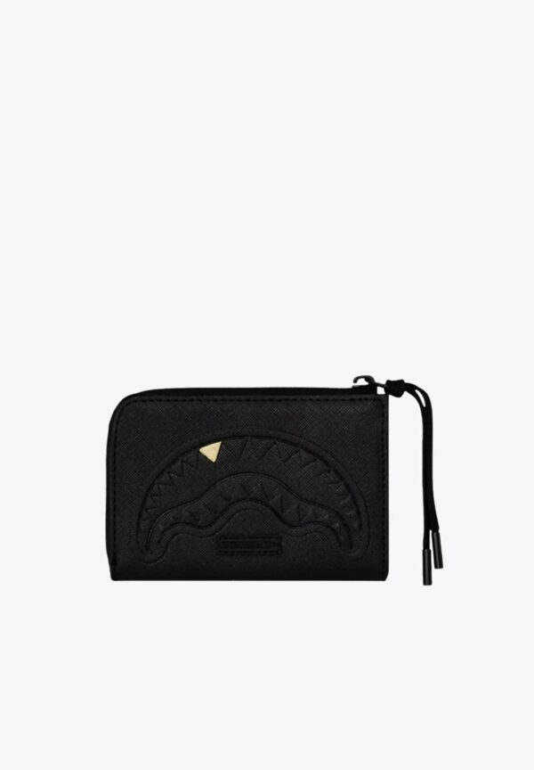SPRAYGROUNDBilletero" BLACKED OUT EMBOSSED GOLD TOOTH WALLET"