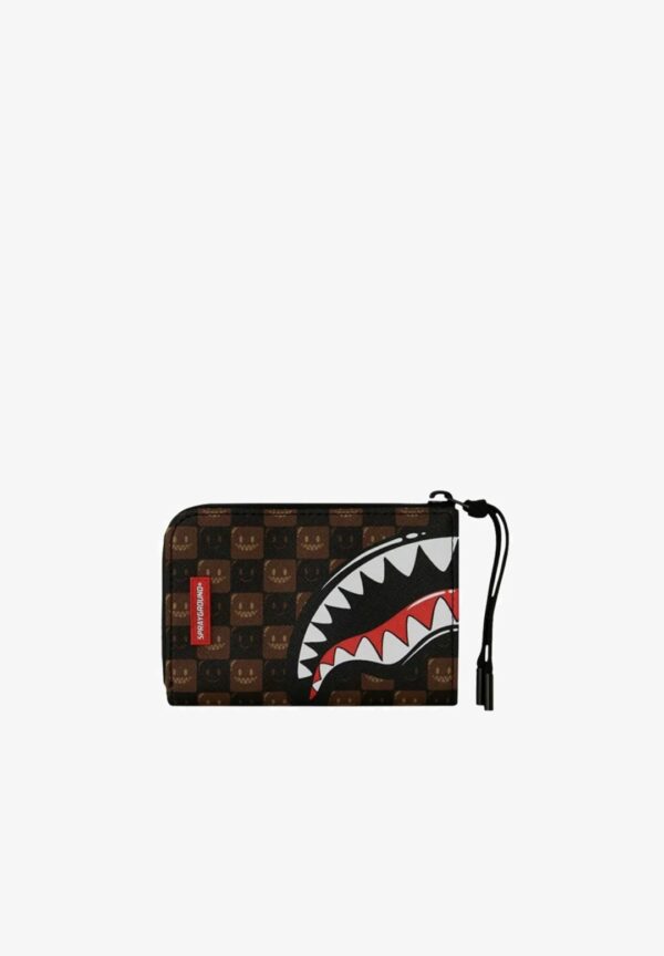 SPRAYGROUNDBilletero"SHARKS IN PARIS WTF BUBBLE BROWN CHECK WALLET"