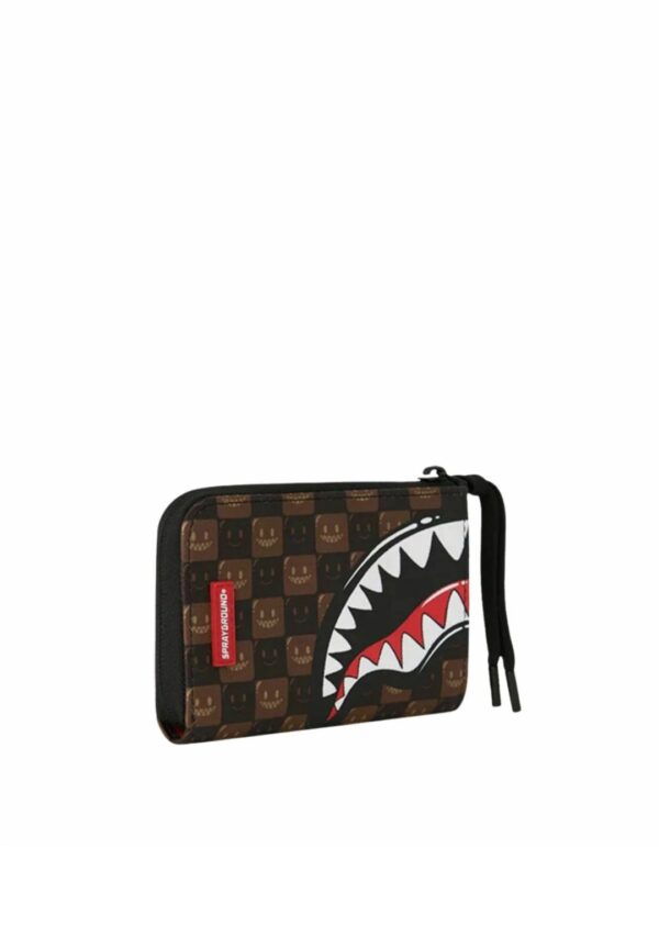 SPRAYGROUNDBilletero"SHARKS IN PARIS WTF BUBBLE BROWN CHECK WALLET"