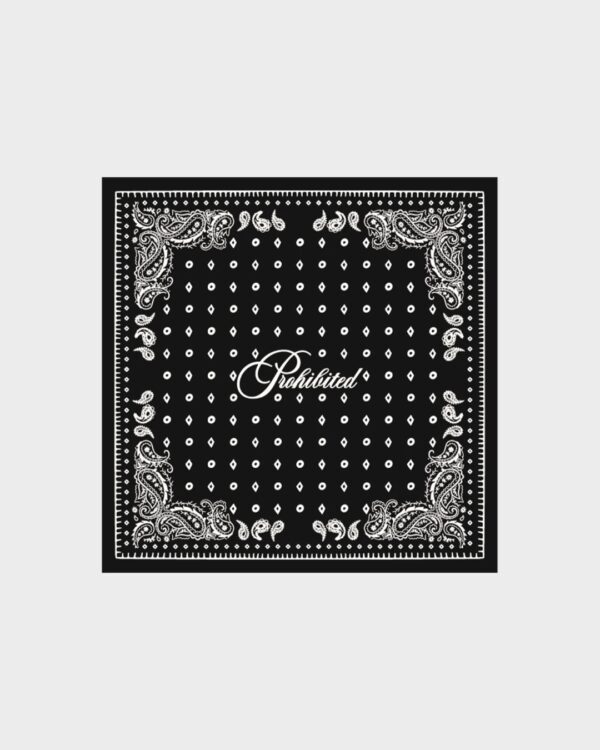 PROHIBITEDPañuelo cuello"Prohibited Signature Scarf"color negro