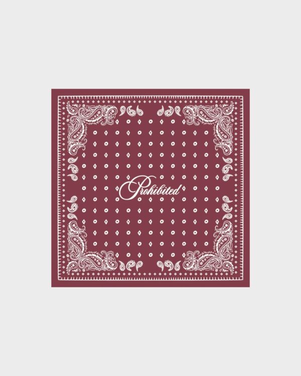 PROHIBITEDPañuelo cuello"Prohibited Signature Scarf"color rojo