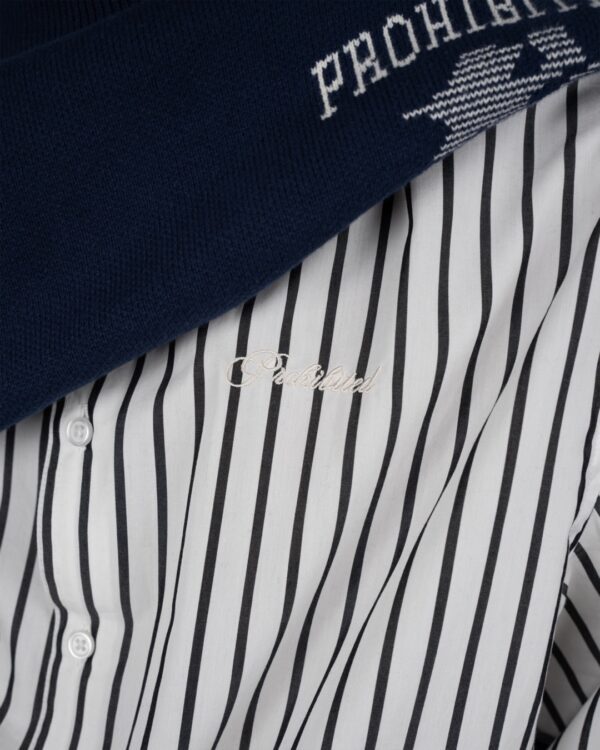 PROHIBITEDCamisa"Reverse Dress Shirt White"color blanco
