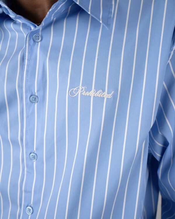 PROHIBITEDCamisa"Rewind Dress Shirt Baby Blue"color celeste