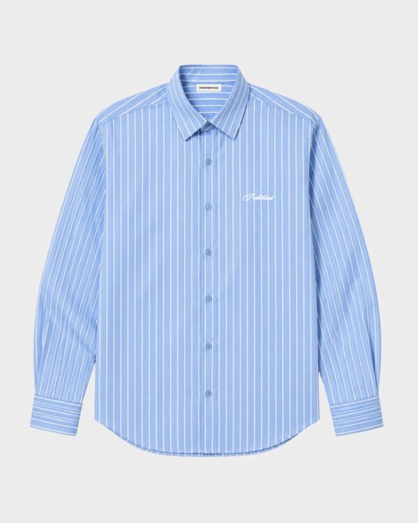 PROHIBITEDCamisa"Rewind Dress Shirt Baby Blue"color celeste