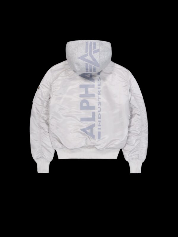 ALPHA INDUSTRIESChaqueta"MA-1 Zip Hood Backprint"color pastel grey