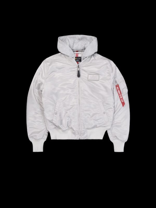 ALPHA INDUSTRIESChaqueta"MA-1 Zip Hood Backprint"color pastel grey