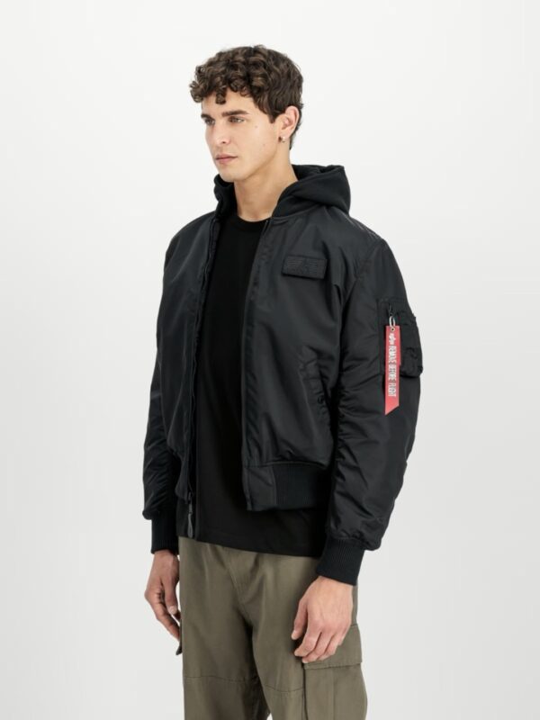 ALPHA INDUSTRIESChaqueta"MA-1 Zip Hood Backprint Bomber Jacket"color negro