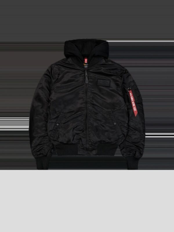 ALPHA INDUSTRIESChaqueta"MA-1 Zip Hood Backprint Bomber Jacket"color negro